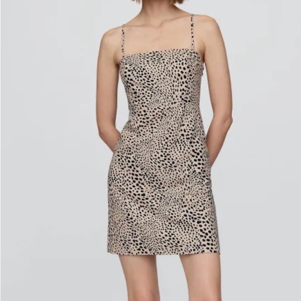 GAP Strapless Black and Tan Patterned Dress